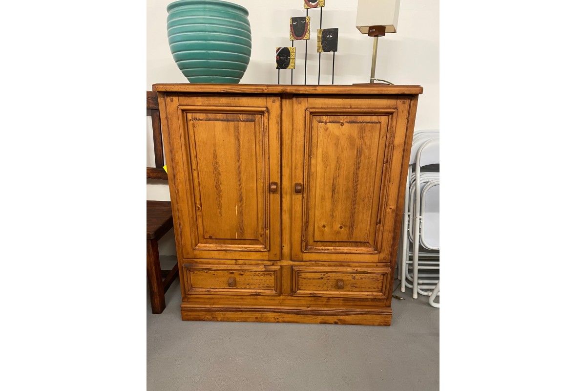 Mueble de TV estilo retro de madera maciza de mango con patas y espacio de almacenaje Vida XL