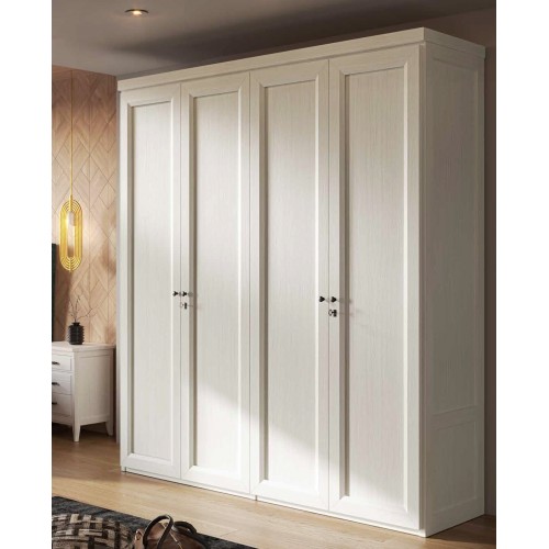 Customizable 4-Door Wooden Wardrobe – Sizes & Colors