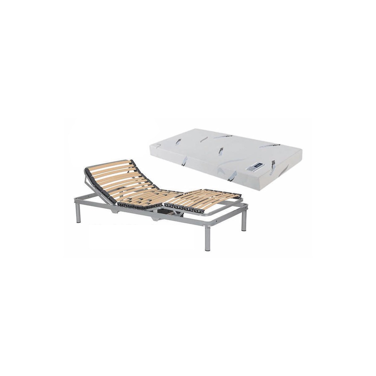 Pack articulated mettal bed base + mattress